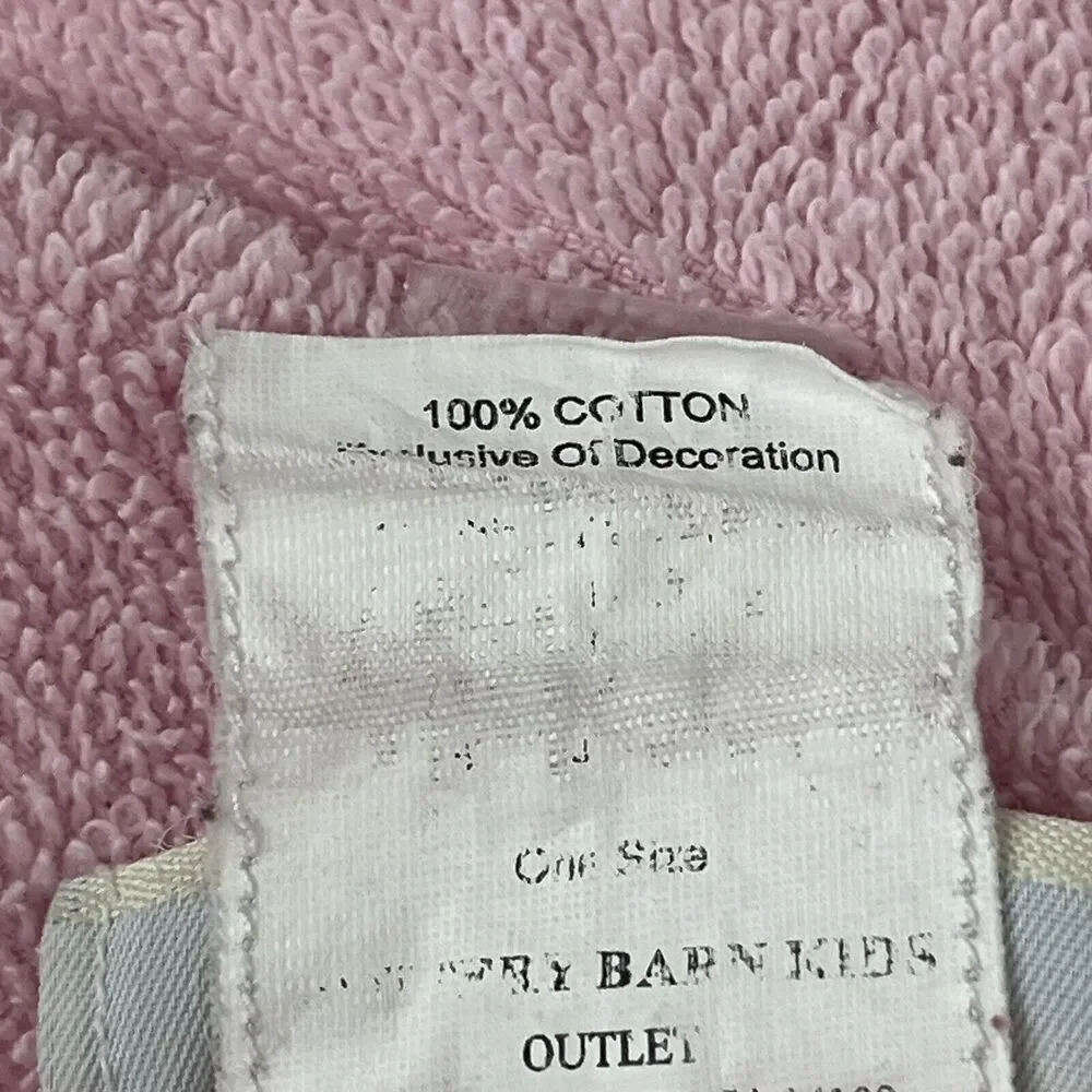 Pottery Barn Kids 3 Toddler Pink Butterfly Towels Hooded Wrap Bath Pool Beach